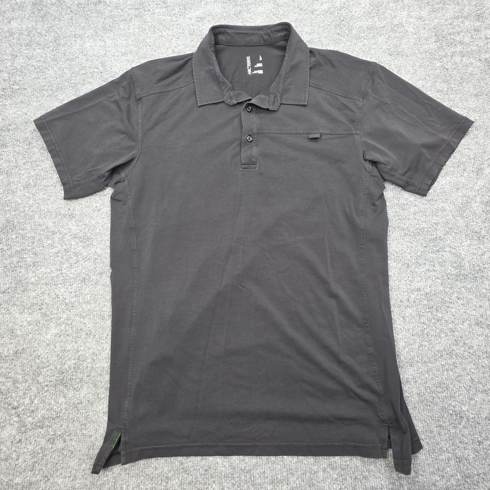 Arc'teryx Polo Shirt Mens Large Black Captive SS Performance Stretch Outdoor